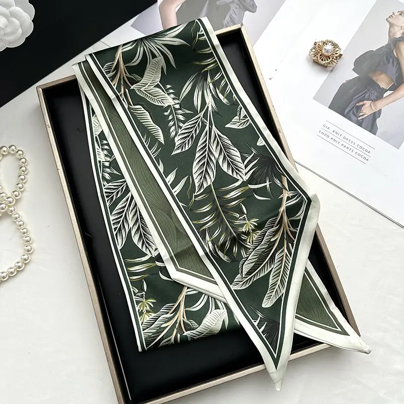 Long Silk Scarf Hair Belt Women Spring Autumn Matching Set