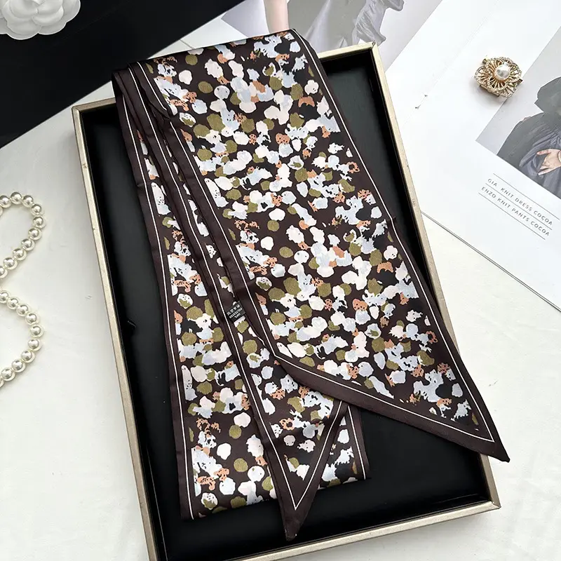 Long Silk Scarf Hair Belt Women Spring Autumn Matching Set