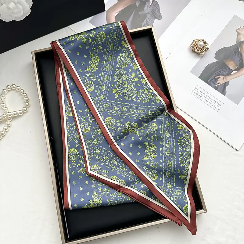 Long Silk Scarf Hair Belt Women Spring Autumn Matching Set