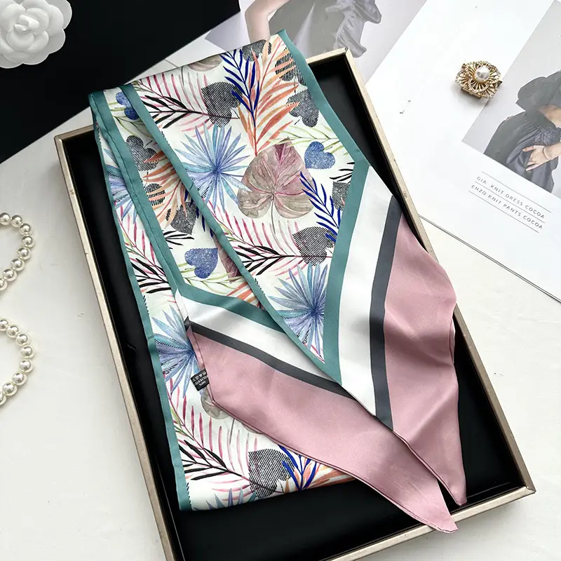 Long Silk Scarf Hair Belt Women Spring Autumn Matching Set