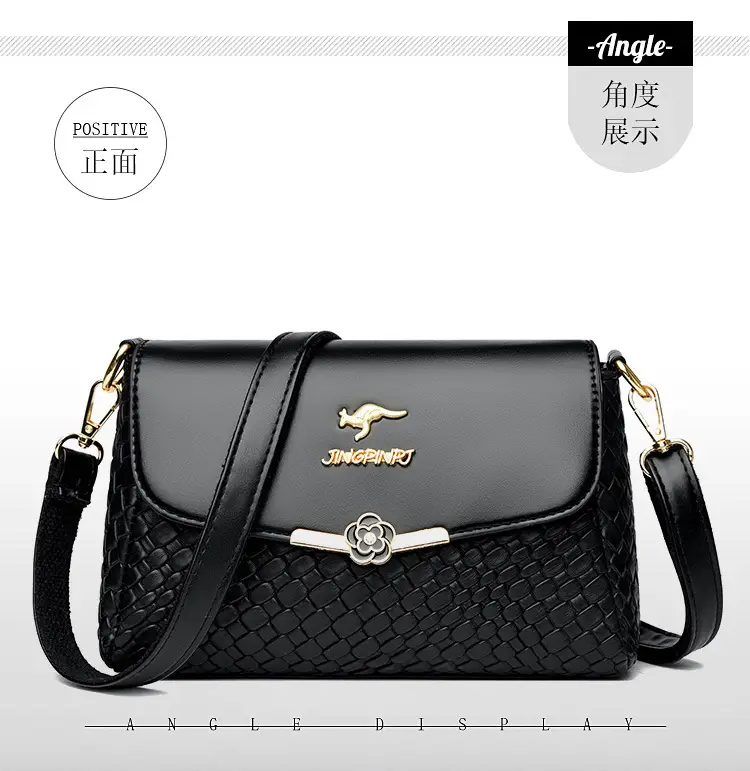 Red Embossed Women's Crossbody Bag with Gold Logo — feature 22