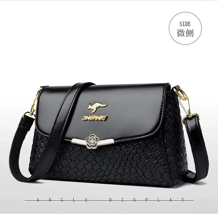 Red Embossed Women's Crossbody Bag with Gold Logo — feature 23