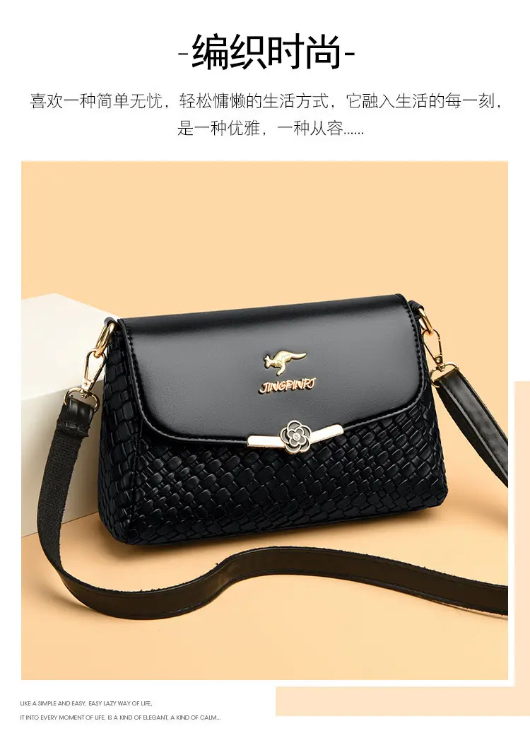 Red Embossed Women's Crossbody Bag with Gold Logo — feature 8