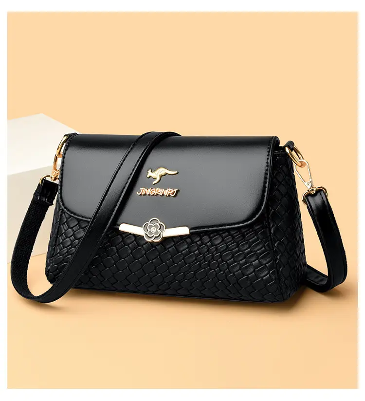 Red Embossed Women's Crossbody Bag with Gold Logo — feature 9