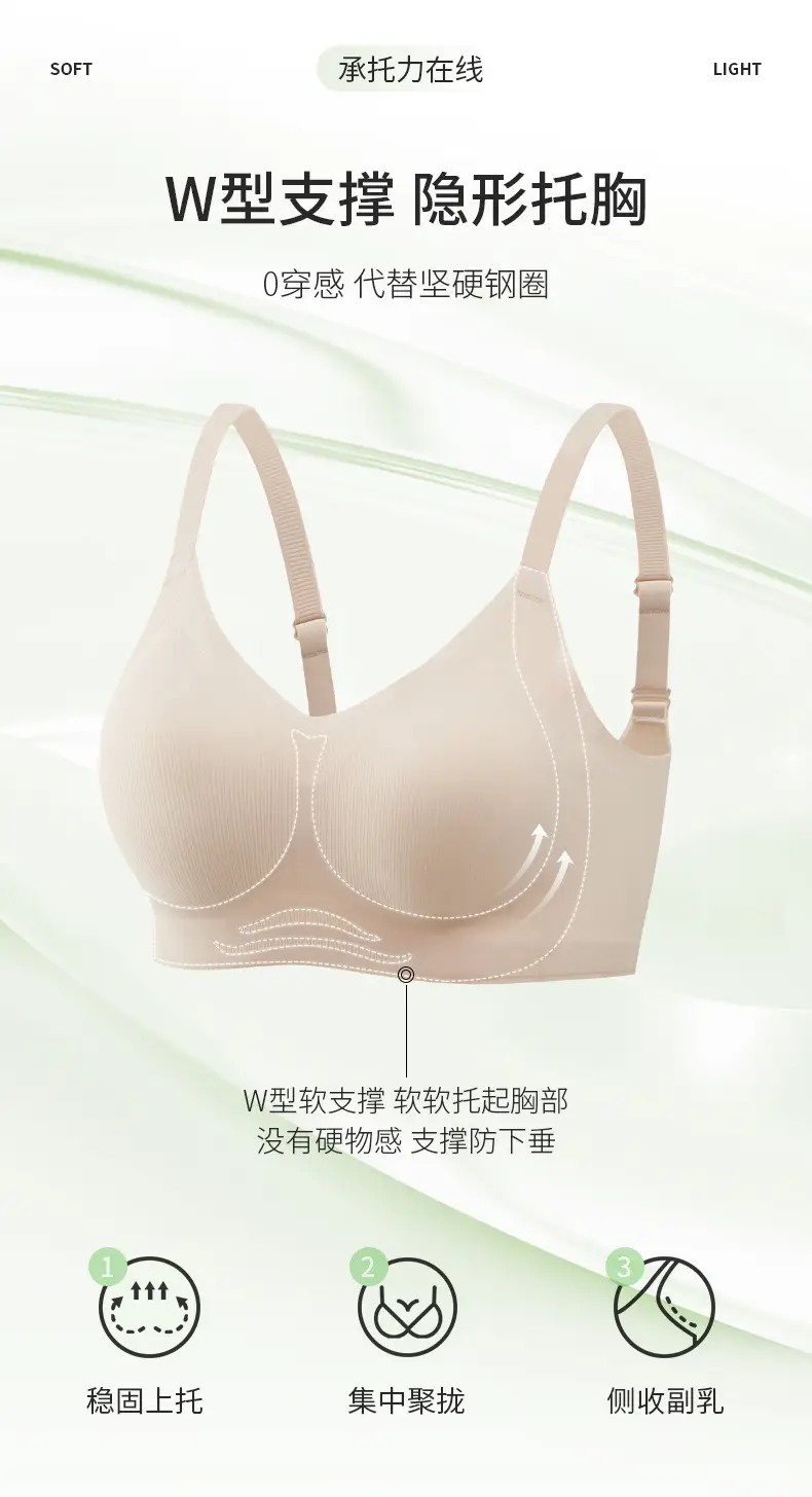 Pull-up Seamless Underwear Women's Top Non-Steel Ring Honeycomb Breathable — feature 10