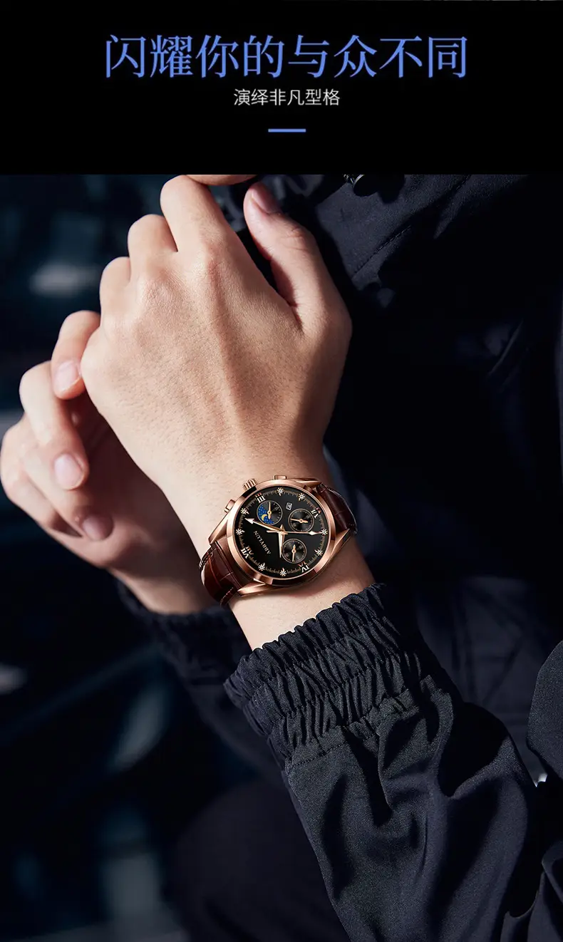 Men's Multifunctional Quartz Business Watch with Stainless Steel Band — feature 10
