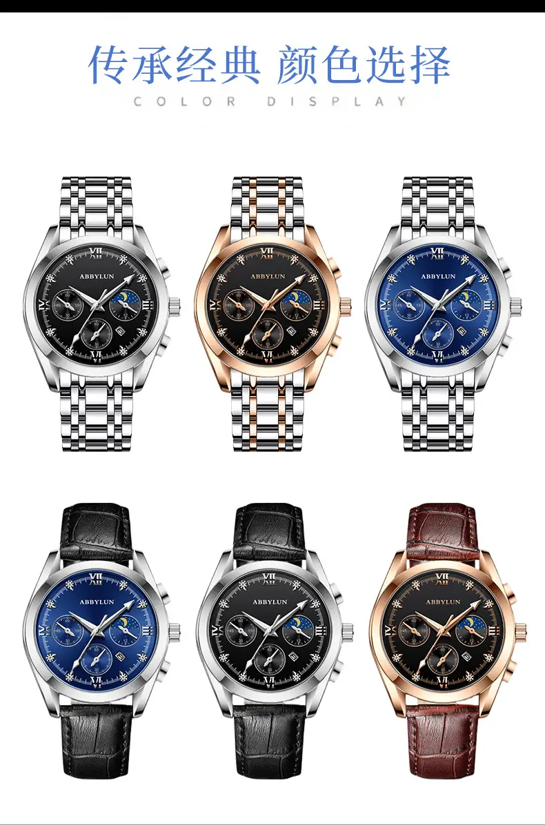 Men's Multifunctional Quartz Business Watch with Stainless Steel Band — feature 14