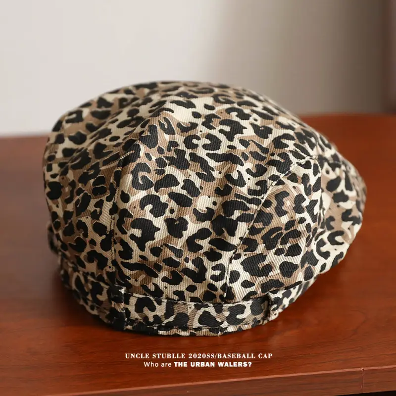 Women's Leopard Print Beret with Duckling Tone — feature 5