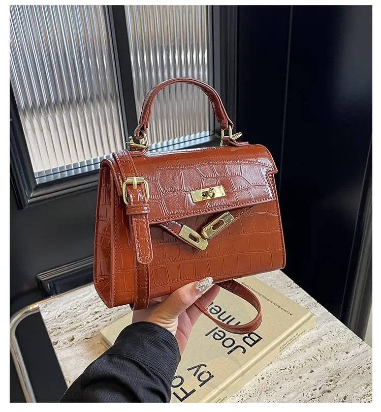 White Croc Leather Shoulder Bag for Women — feature 1