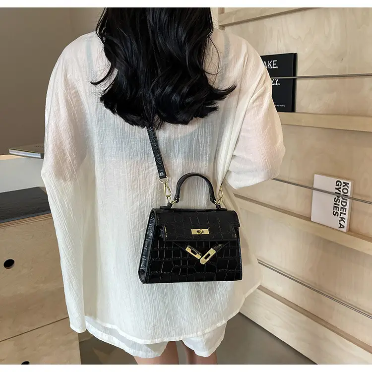 White Croc Leather Shoulder Bag for Women — feature 15