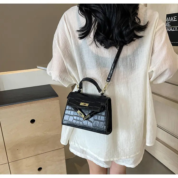 White Croc Leather Shoulder Bag for Women — feature 16