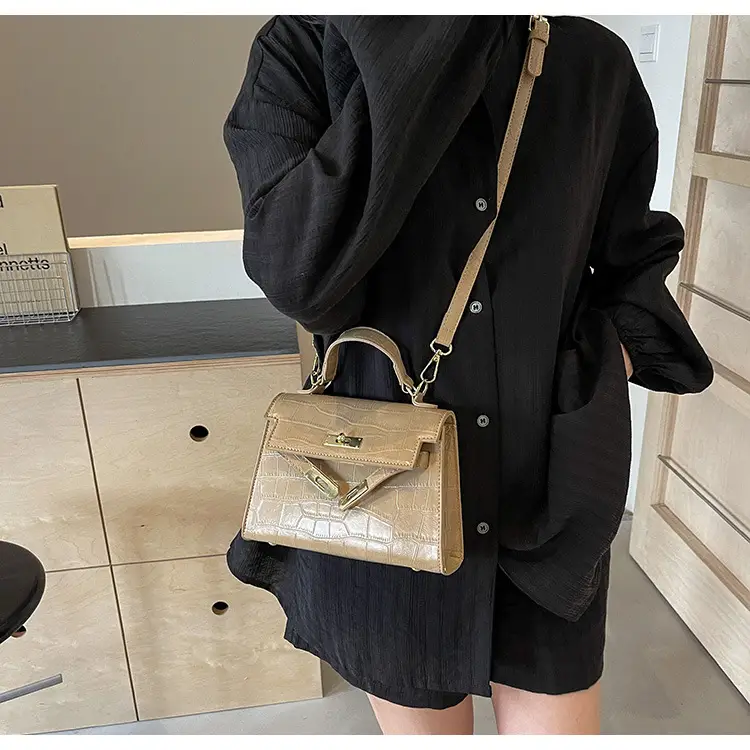 White Croc Leather Shoulder Bag for Women — feature 17