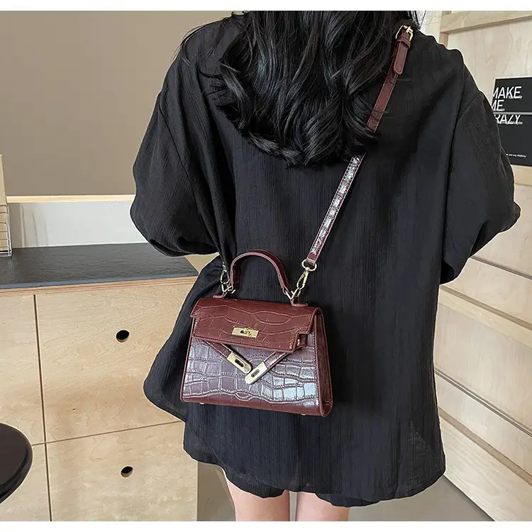 White Croc Leather Shoulder Bag for Women — feature 21