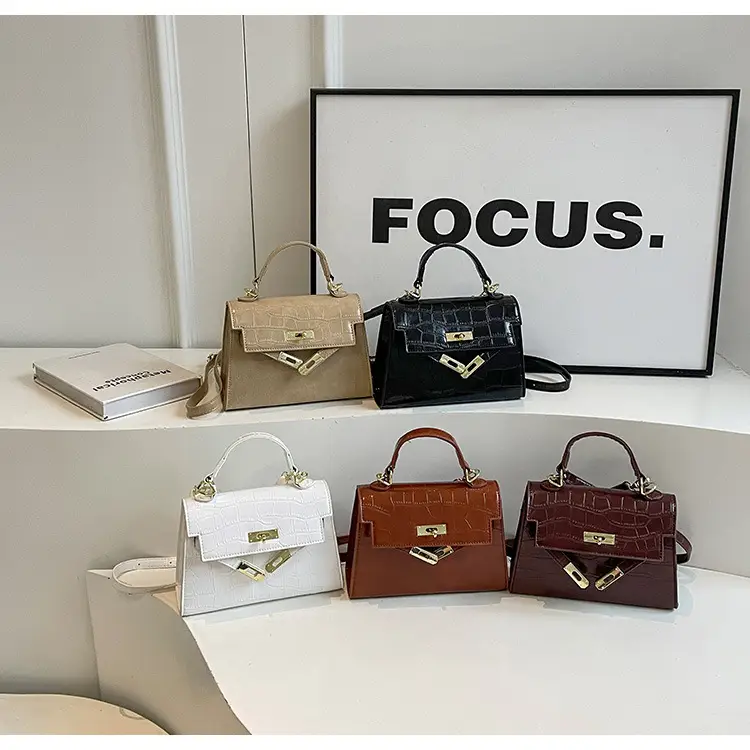 White Croc Leather Shoulder Bag for Women — feature 23