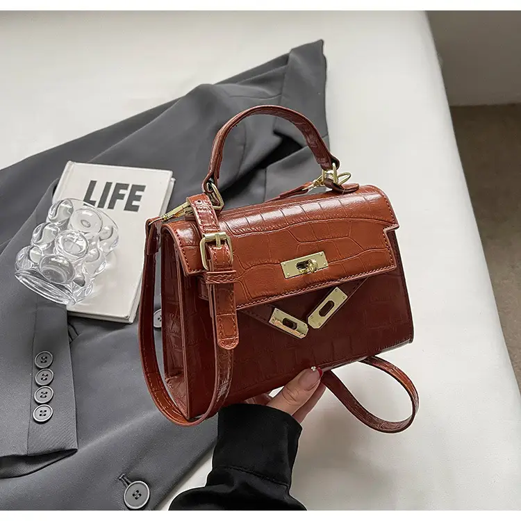 White Croc Leather Shoulder Bag for Women — feature 24