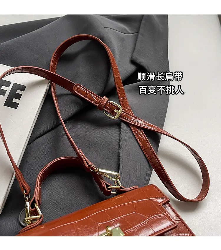 White Croc Leather Shoulder Bag for Women — feature 3