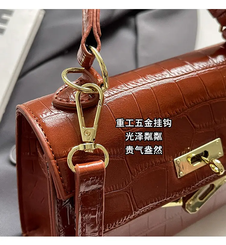 White Croc Leather Shoulder Bag for Women — feature 5