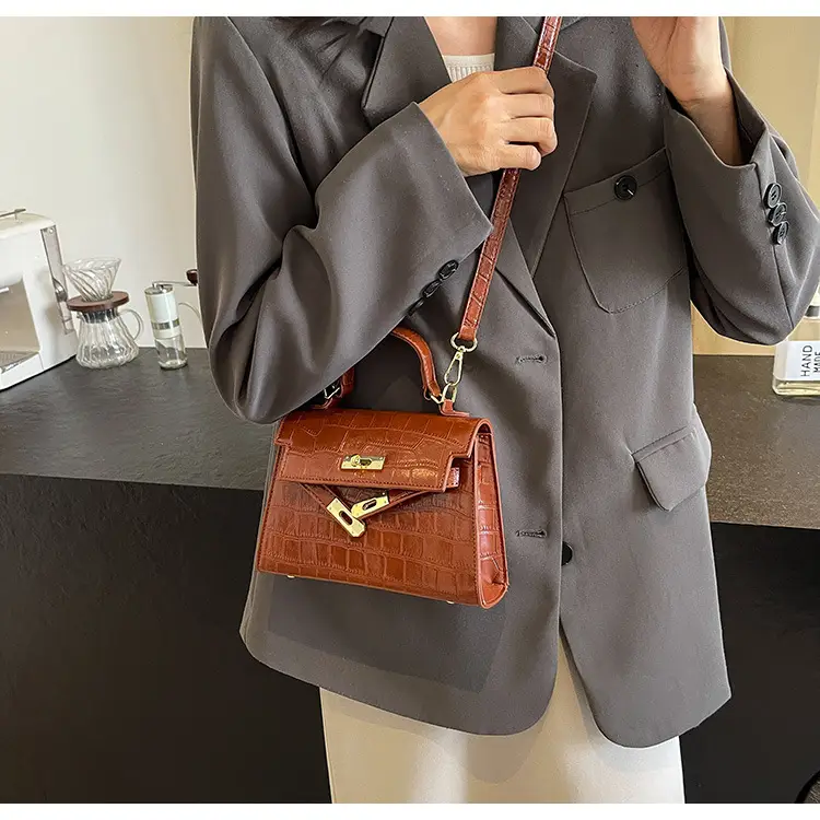 White Croc Leather Shoulder Bag for Women — feature 8