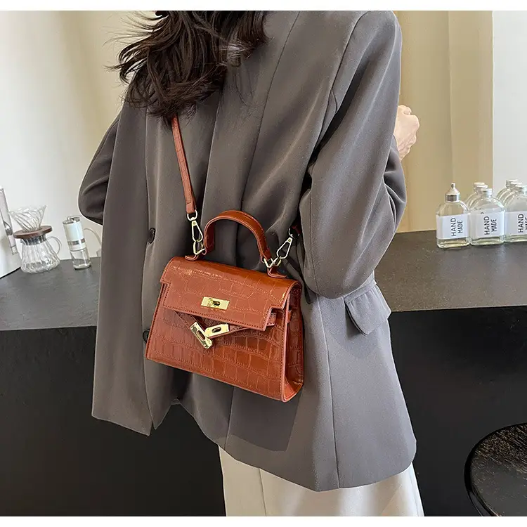 White Croc Leather Shoulder Bag for Women — feature 9
