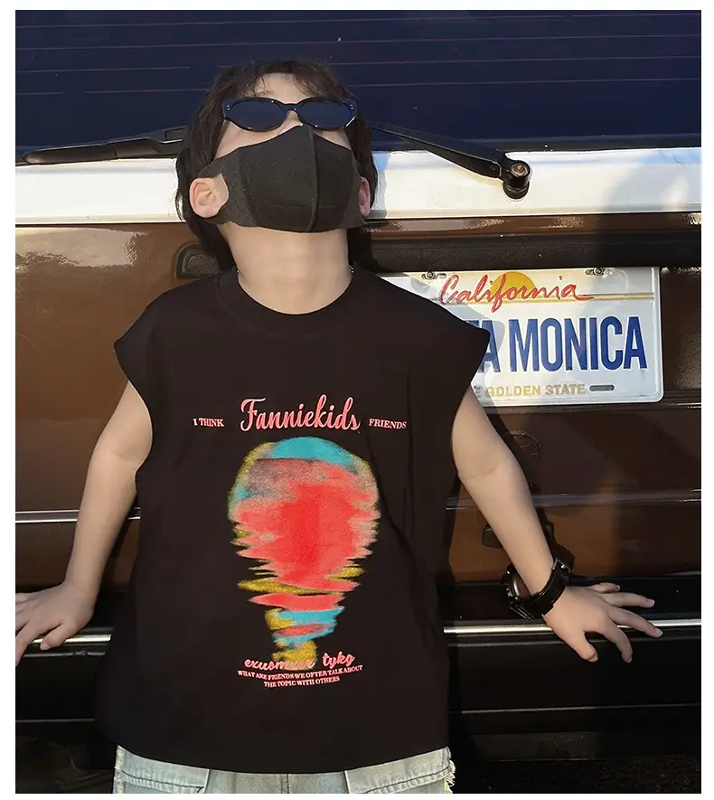 Boys Sleeveless T-Shirt Black 2025 Summer Kids — feature 12