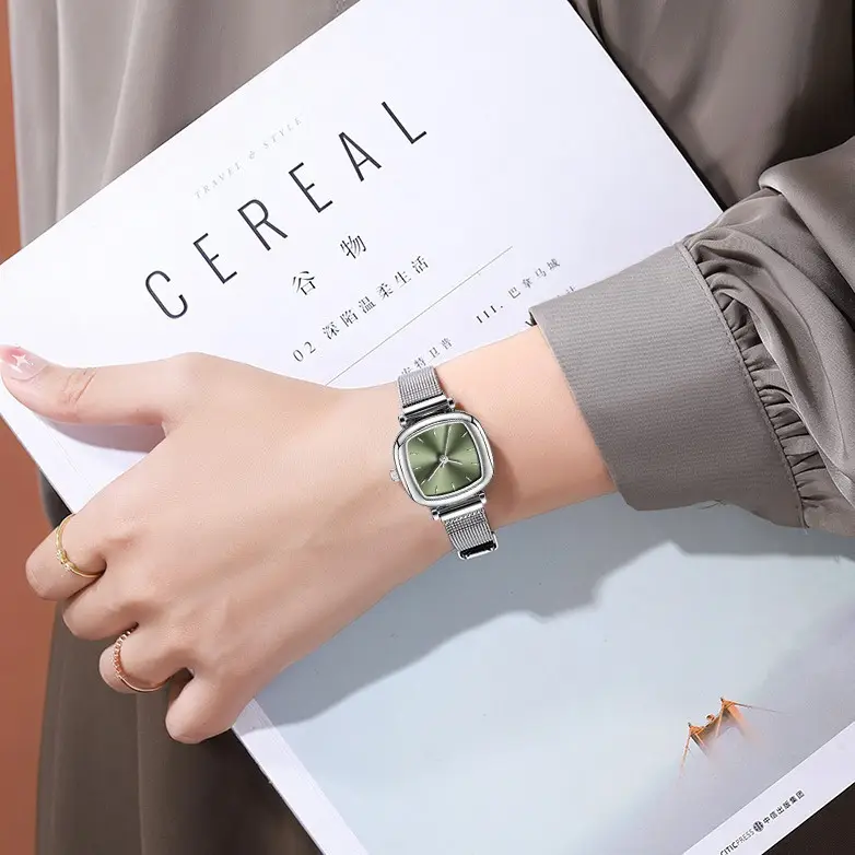 Women's Roman Style Mesh Belt Watch with Square Face