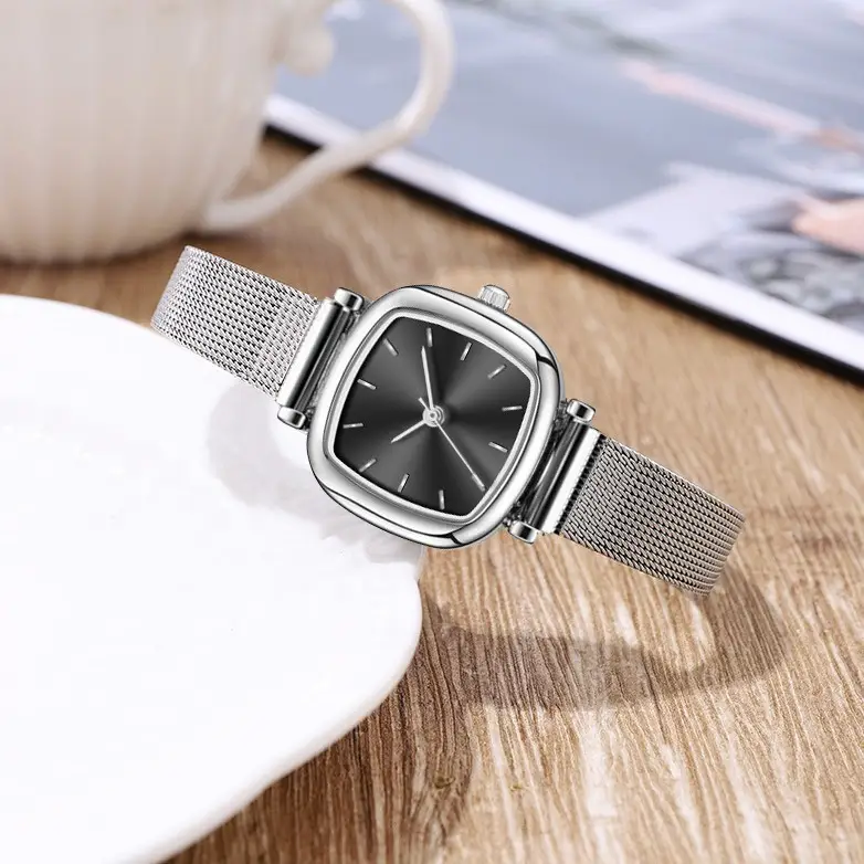 Women's Roman Style Mesh Belt Watch with Square Face