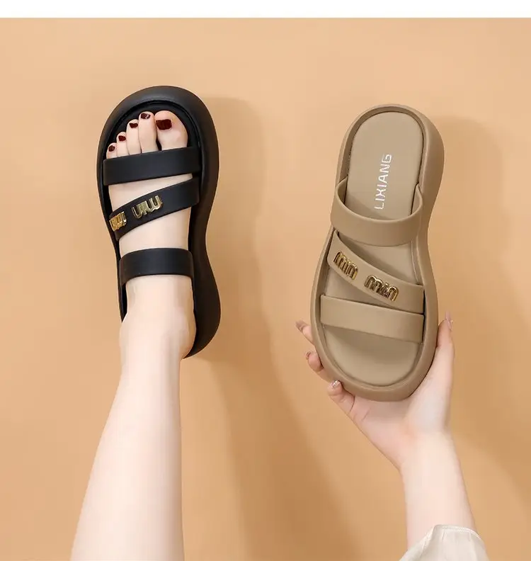 Women's Black French Roman Beach Slippers 2024 — feature 10