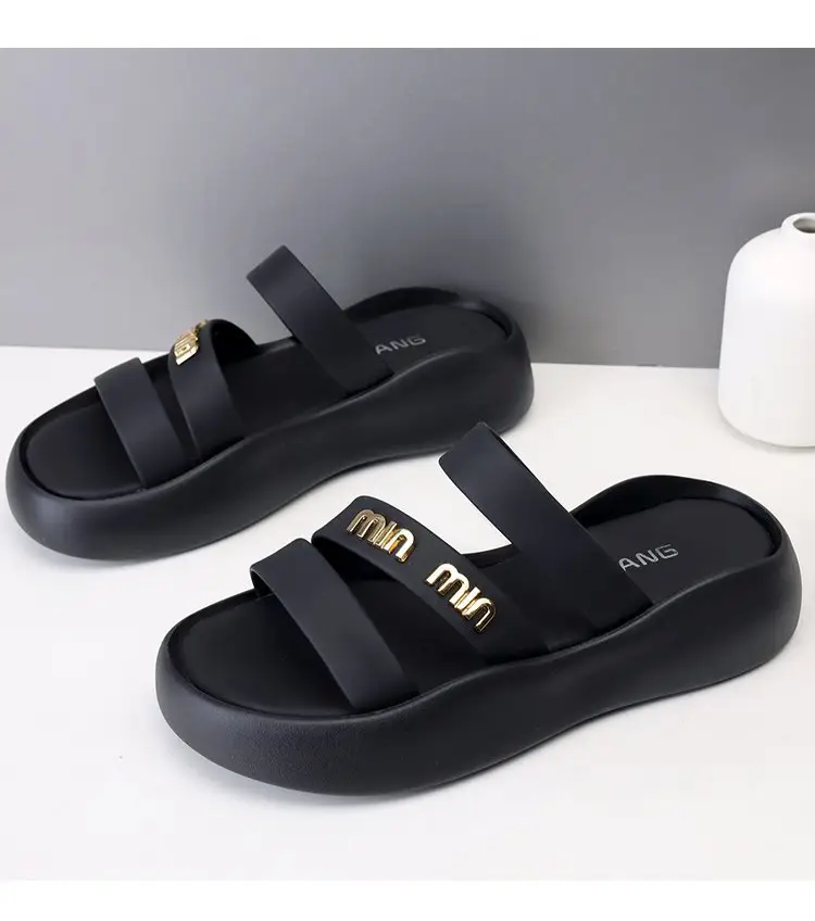Women's Black French Roman Beach Slippers 2024 — feature 20