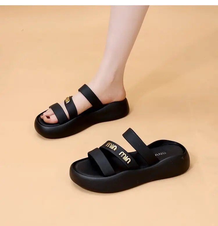 Women's Black French Roman Beach Slippers 2024 — feature 6