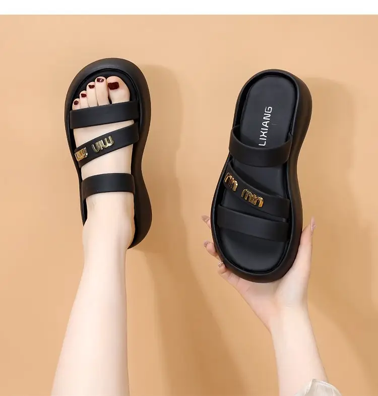 Women's Black French Roman Beach Slippers 2024 — feature 9