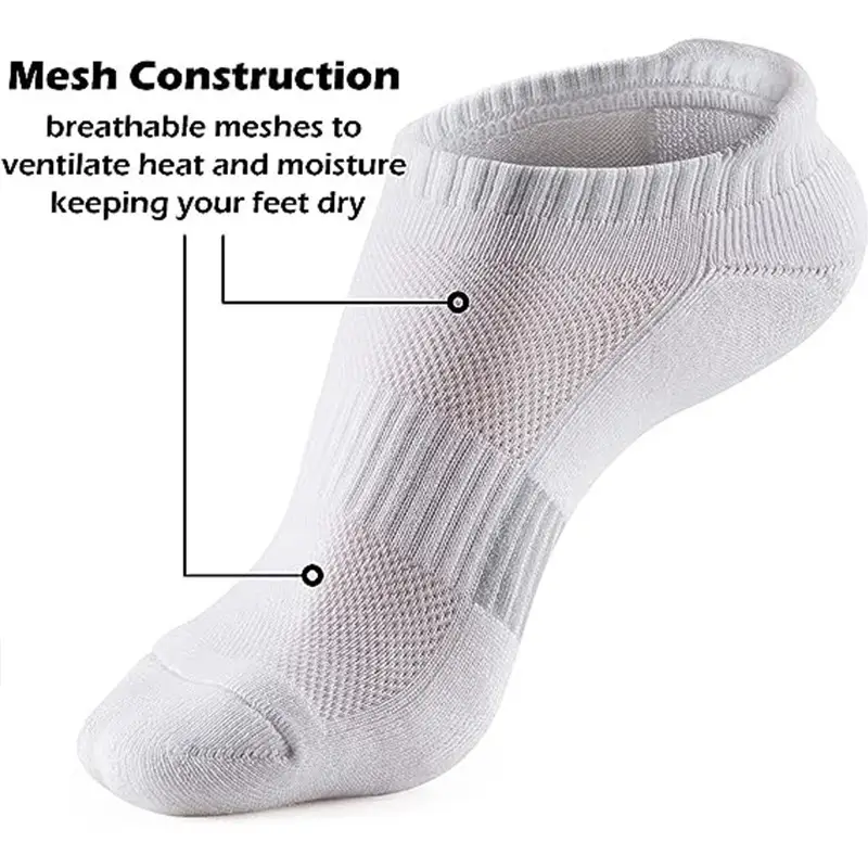 Summer Thin Mesh Large Size Boat Socks for Women, Sports Running Socks for Men, Breathable Sweat-Absorbing Short Socks, Anti-Odor Color-Blocked Cotton Socks — feature 21
