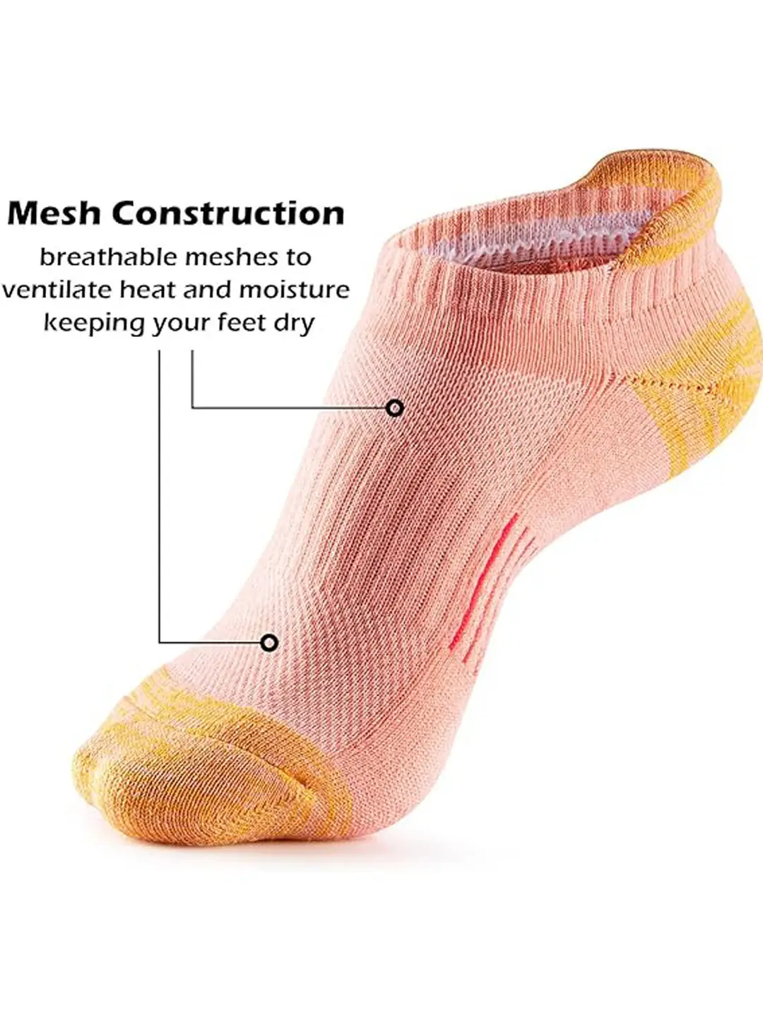 Summer Thin Mesh Large Size Boat Socks for Women, Sports Running Socks for Men, Breathable Sweat-Absorbing Short Socks, Anti-Odor Color-Blocked Cotton Socks — feature 25