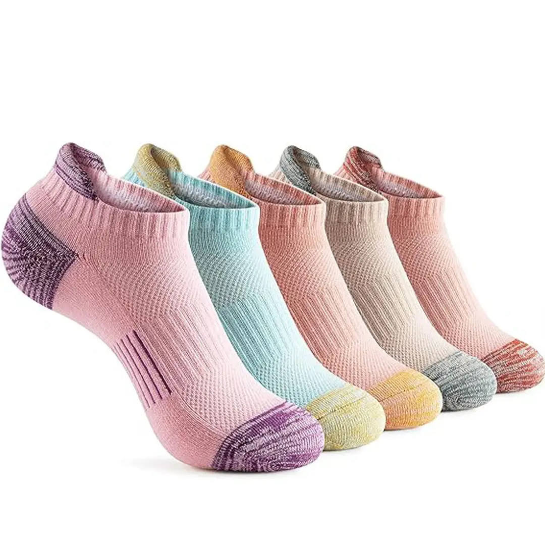 Summer Thin Mesh Large Size Boat Socks for Women, Sports Running Socks for Men, Breathable Sweat-Absorbing Short Socks, Anti-Odor Color-Blocked Cotton Socks