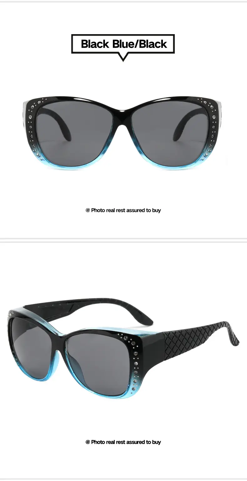 European and American New Style Sunglasses Retro Fashion Diamond-Encrusted Sunglasses Women's Trendy Big Face Display Glasses Frames Polarized Lenses — feature 11