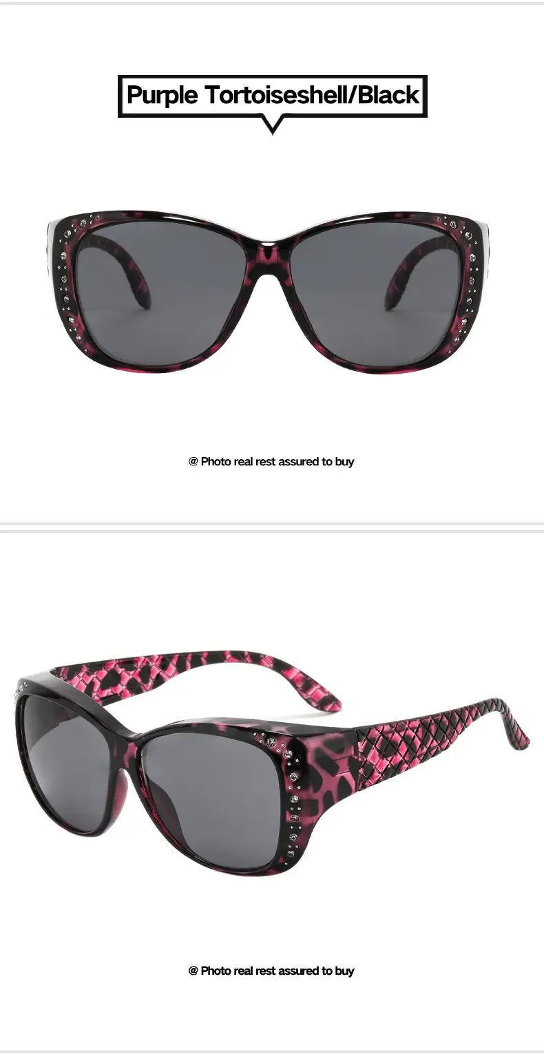 European and American New Style Sunglasses Retro Fashion Diamond-Encrusted Sunglasses Women's Trendy Big Face Display Glasses Frames Polarized Lenses — feature 12