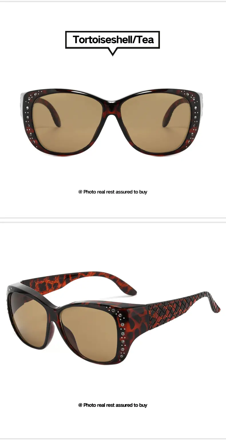 European and American New Style Sunglasses Retro Fashion Diamond-Encrusted Sunglasses Women's Trendy Big Face Display Glasses Frames Polarized Lenses — feature 13