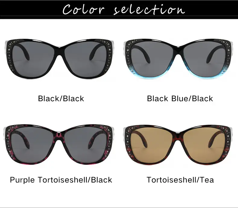 European and American New Style Sunglasses Retro Fashion Diamond-Encrusted Sunglasses Women's Trendy Big Face Display Glasses Frames Polarized Lenses — feature 9