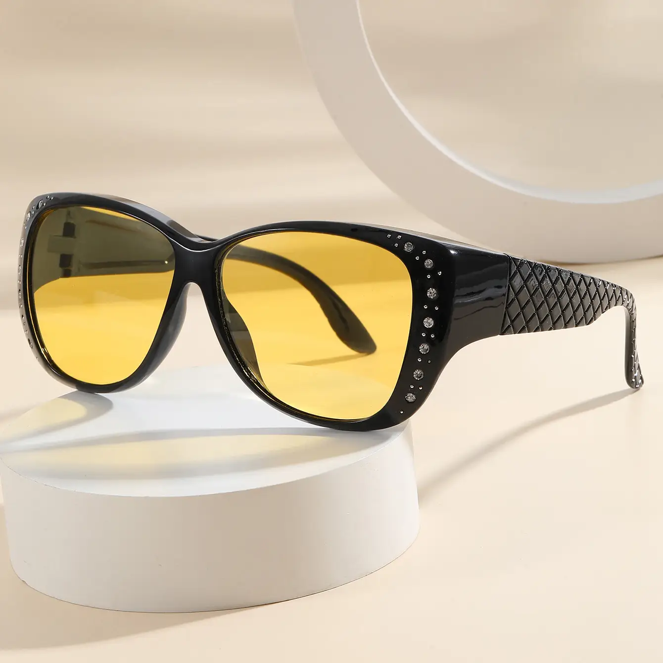 European and American New Style Sunglasses Retro Fashion Diamond-Encrusted Sunglasses Women's Trendy Big Face Display Glasses Frames Polarized Lenses - Image 8