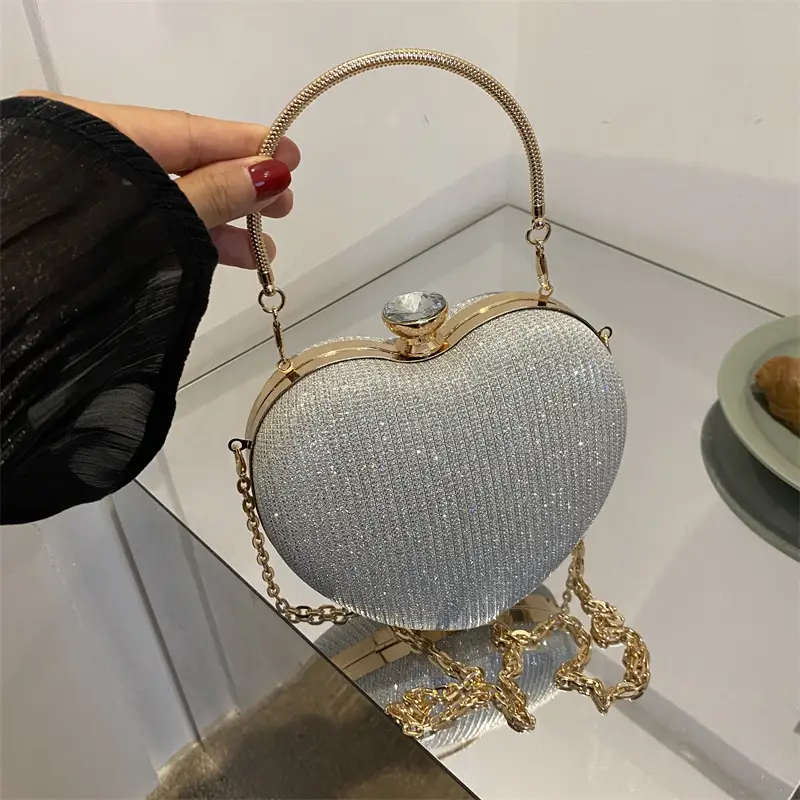 Heart-Shaped Gold Chain Women's Bags Set of 4 - Image 6