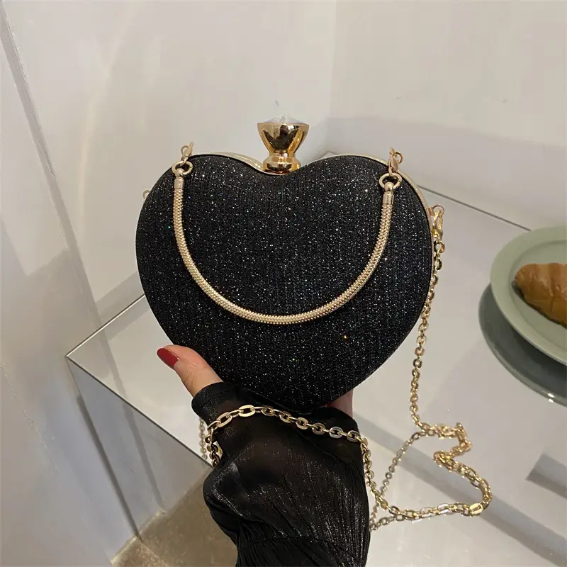 Heart-Shaped Gold Chain Women's Bags Set of 4 - Image 7