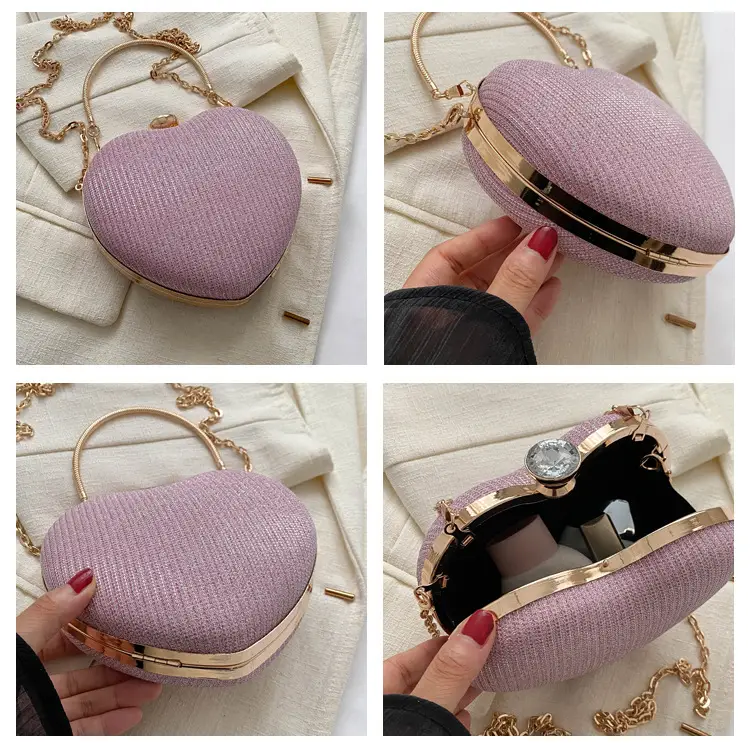 Heart-Shaped Gold Chain Women's Bags Set of 4 — feature 8