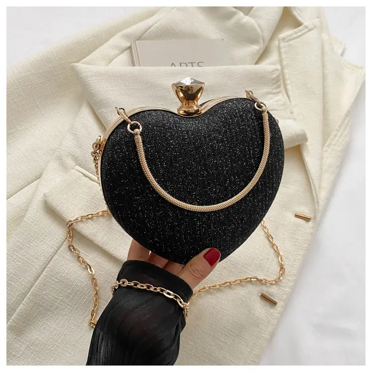 Heart-Shaped Gold Chain Women's Bags Set of 4 - Image 3