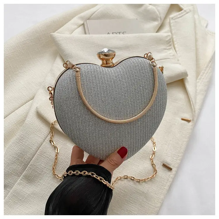Heart-Shaped Gold Chain Women's Bags Set of 4 - Image 4