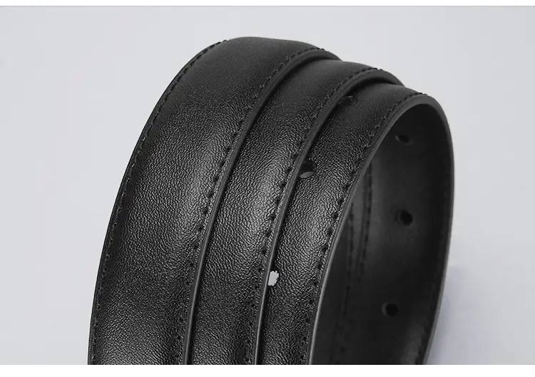 Women's Brown Leather Belt with Gold Buckle 105cm — feature 17