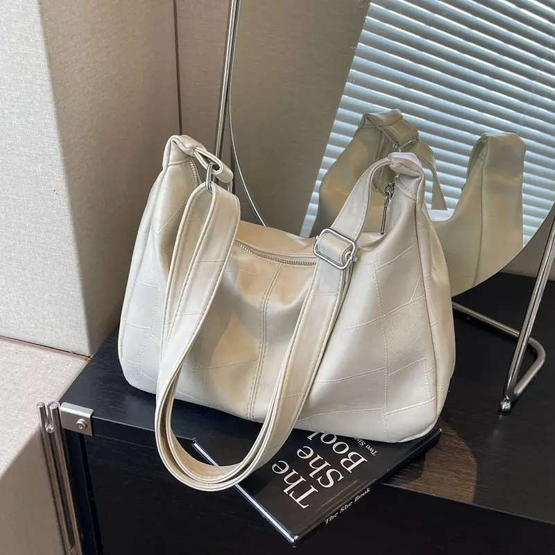 Women's 2014 Summer Crossbody Bag Soft Leather White - Image 2