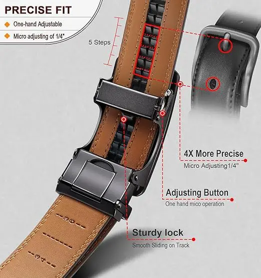 Men's Black Carbon Fiber Belt with Automatic Buckle — feature 7