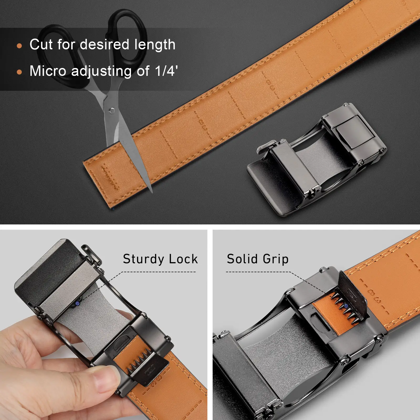 Men's Black Carbon Fiber Belt with Automatic Buckle — feature 8