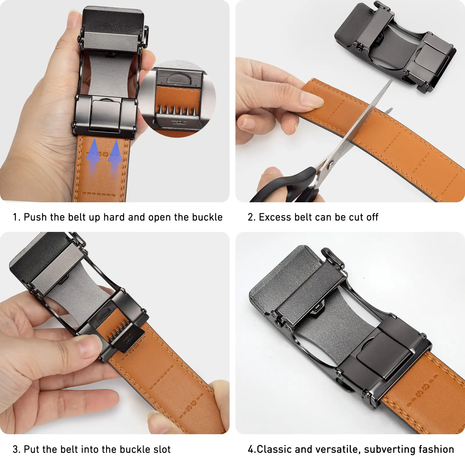 Men's Black Carbon Fiber Belt with Automatic Buckle — feature 9