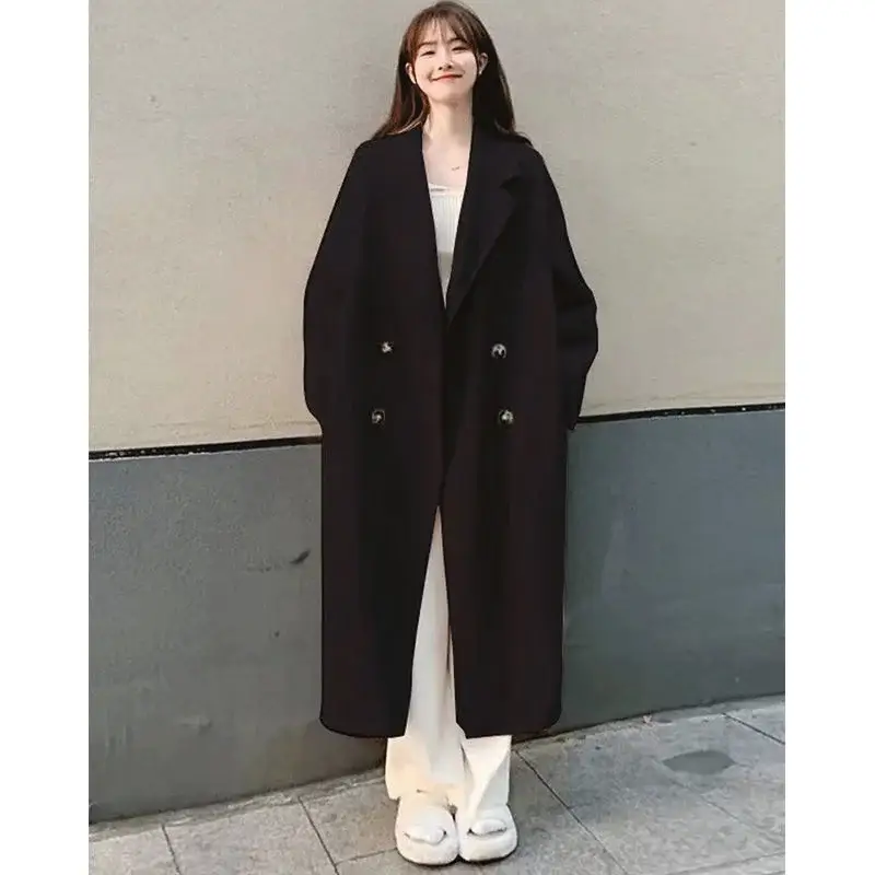 Women Woolen Outfit Cream Long Coat 2024 — feature 11
