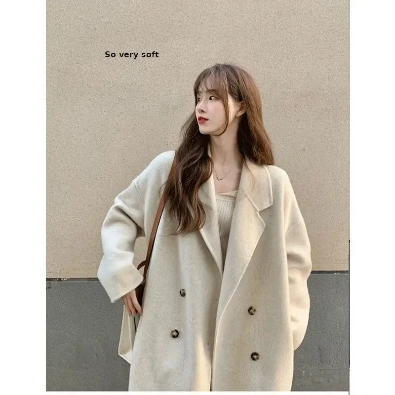 Women Woolen Outfit Cream Long Coat 2024 — feature 9